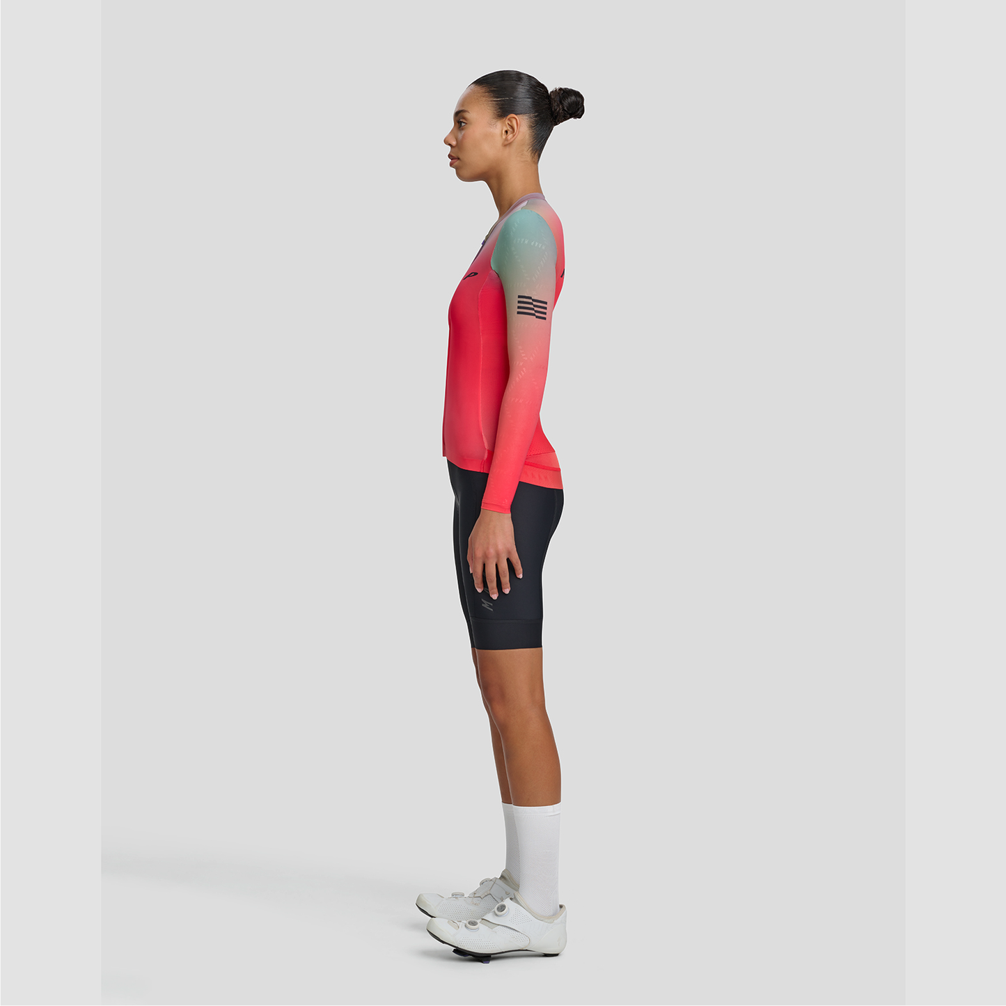 Women's Blurred Out Pro Hex LS Jersey 2.0 Red Mix
