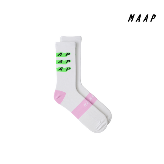 Evade X Sock White / Fluro Green