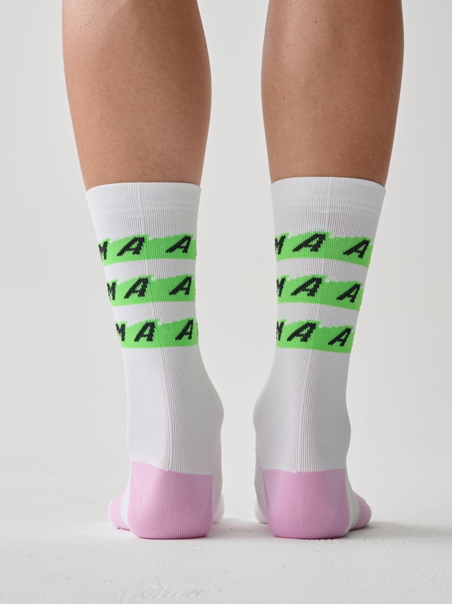 Evade X Sock White / Fluro Green