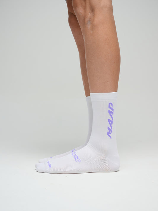 Emerge Sock White/Fluoro Purple