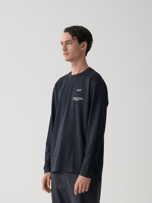 Essentials Print LS Tee Black