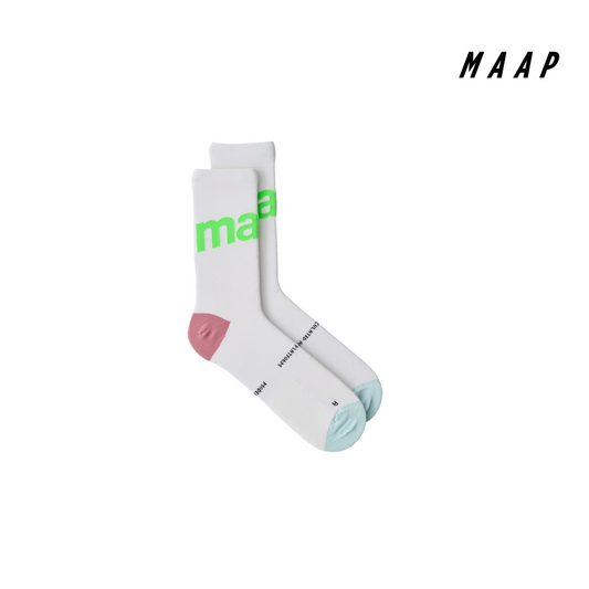 Training Sock White/Fluoro Lime