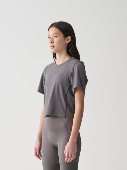Women's Alt_Road Cropped Tee Monolith