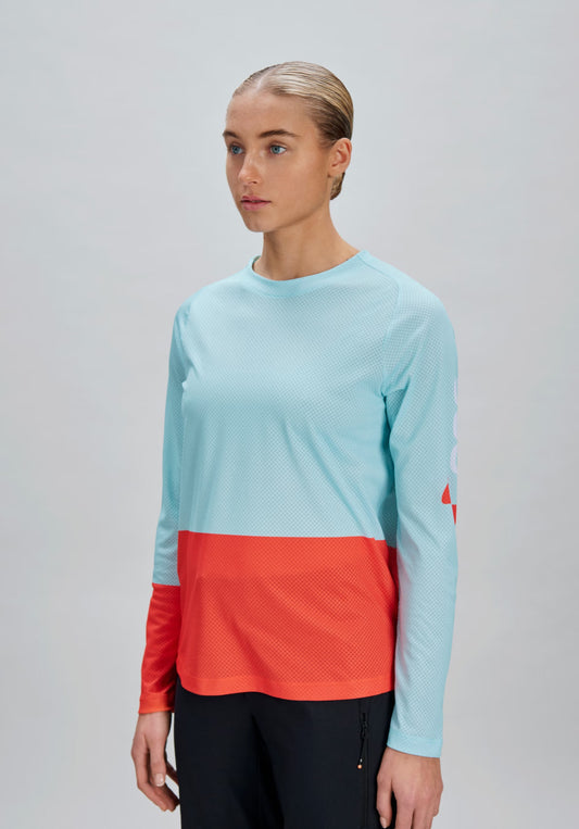 W's Motion Air L/S Jersey Lazurite Blue/Carnelian Orange