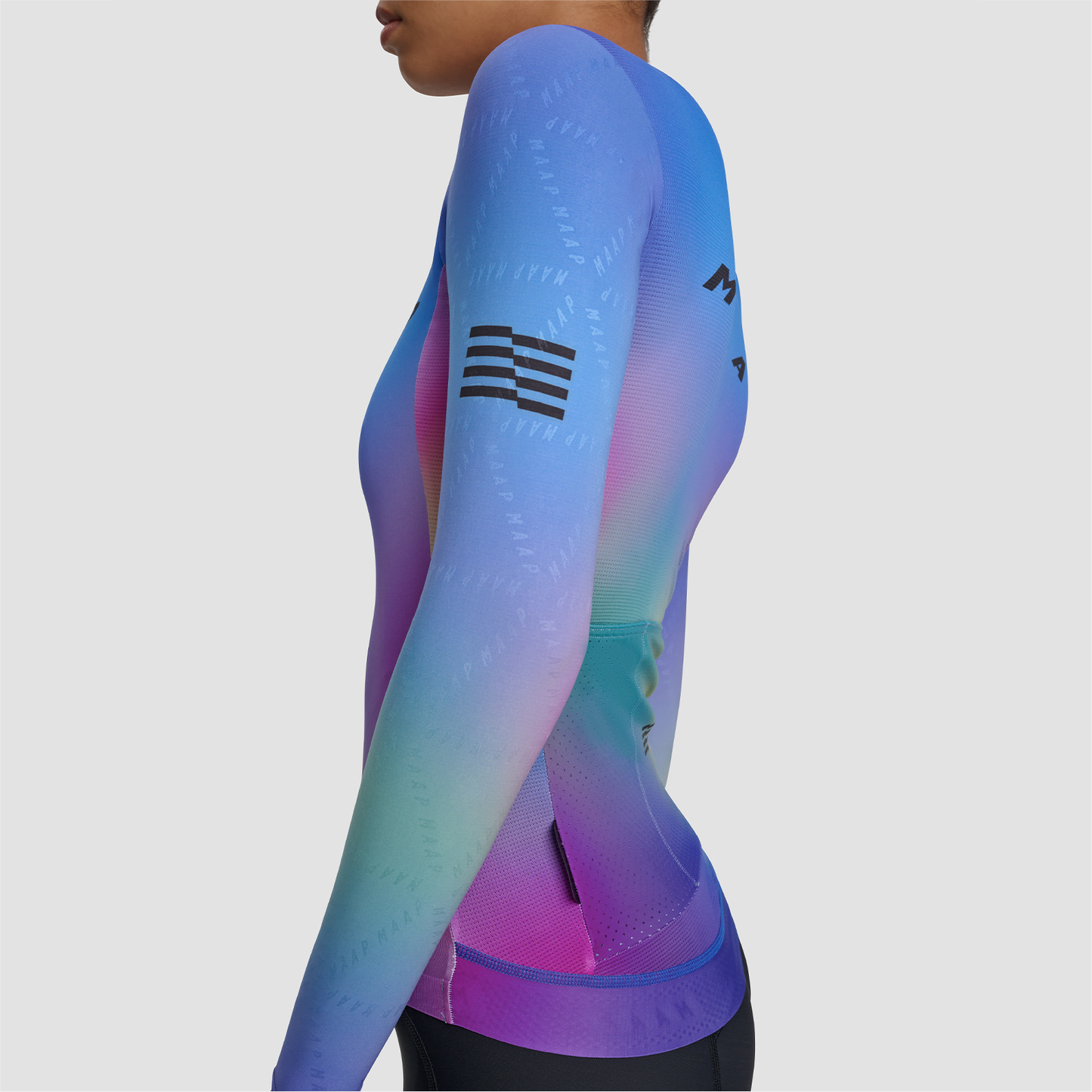 Women's Blurred Out Pro Hex LS Jersey 2.0 Blue Mix