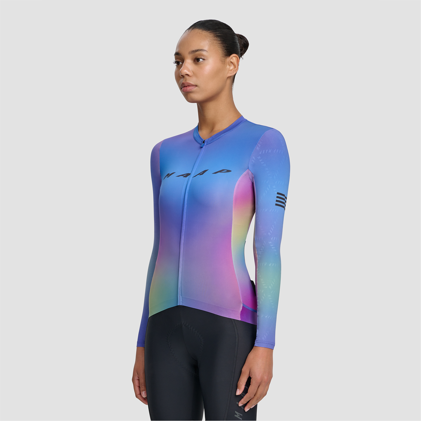 Women's Blurred Out Pro Hex LS Jersey 2.0 Blue Mix