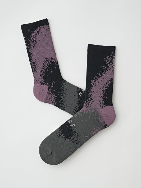 Blurred Out Sock Black Mix