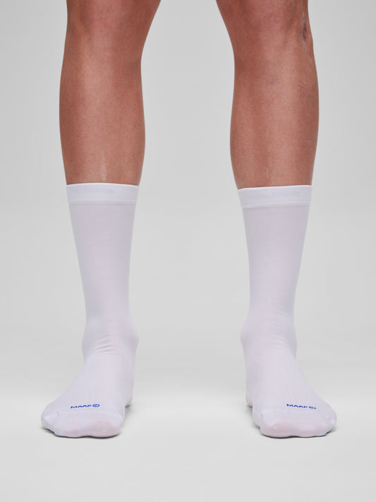 Team Sock - Long White/RGB Blue