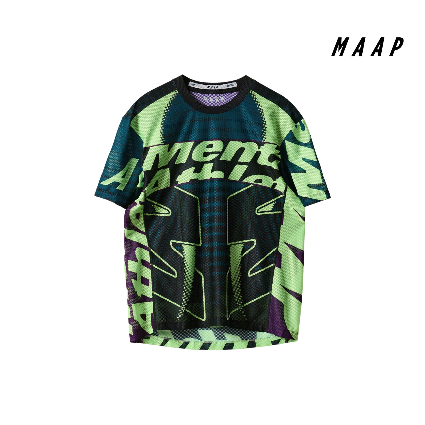 Mesh SS Tee Black / Acid Lime