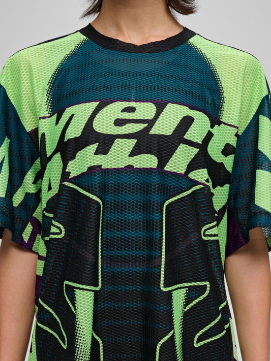 Mesh SS Tee Black / Acid Lime
